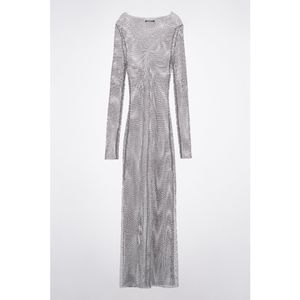 Zara | Dresses | Zara Rhinestone Mesh Dress | Poshmark